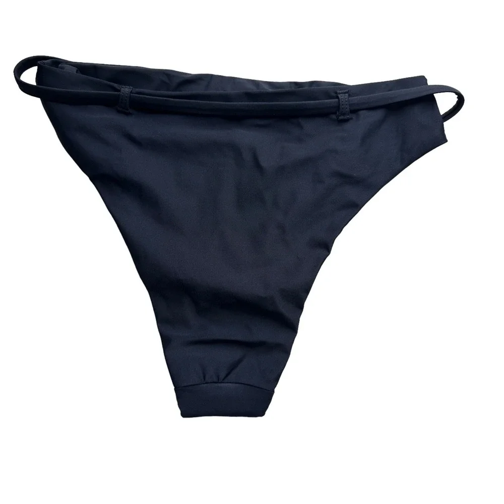 andie swim the riviera bikini bottom black, women size small